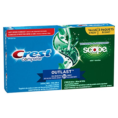 Crest Complete Whitening Plus Scope Toothpaste Value Pack Of 3, Minty Fresh