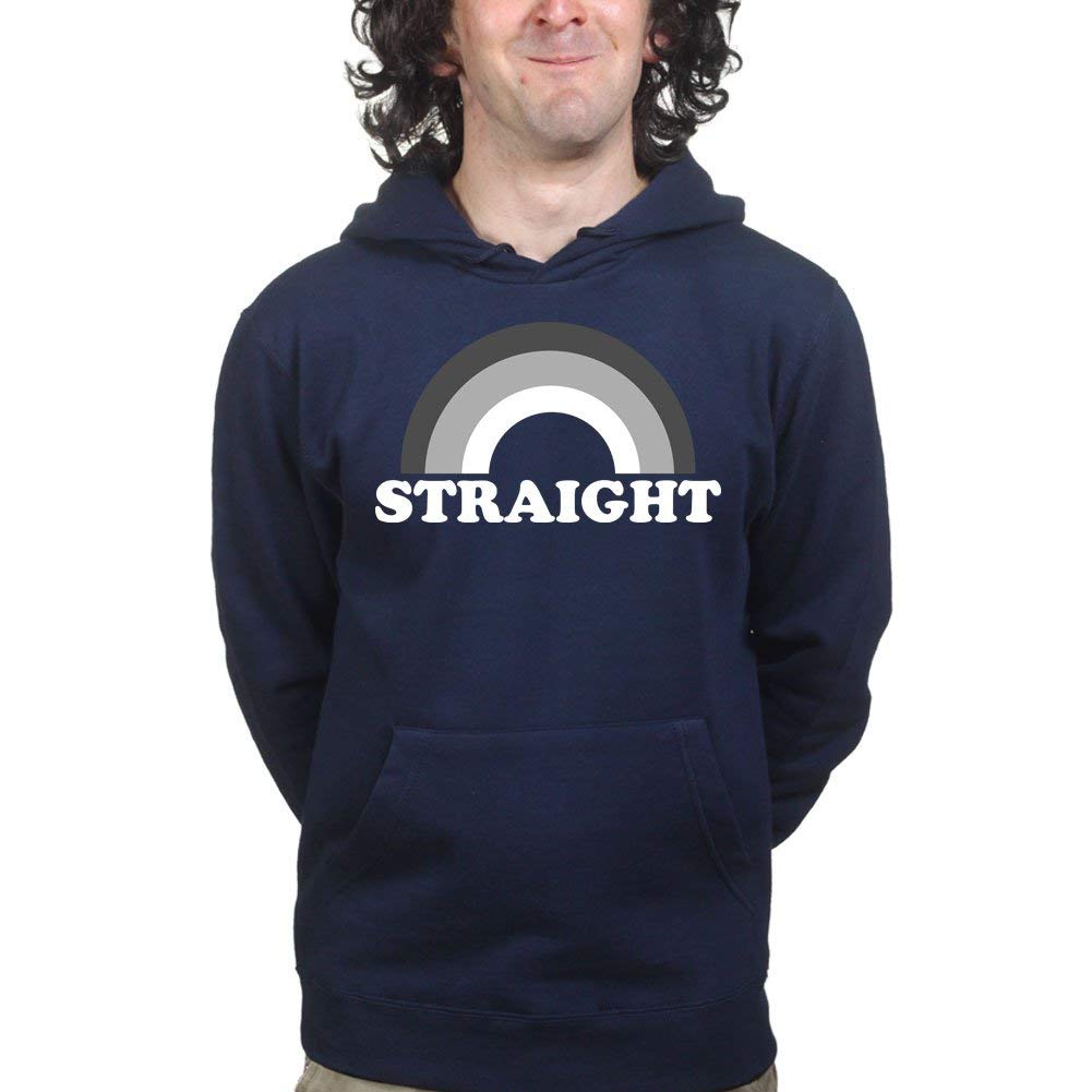 Straight LGBT Q Gay Pride Lesbian Rainbow Hoodie Hoody