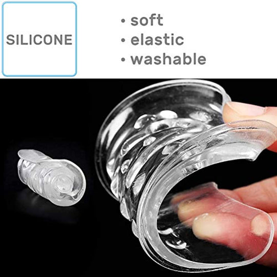 1Pair Transparent Soft Silicone Unisex Heightening Heel Pads Insoles Five-Layer Adjustable Detachable Height Increase Pads Shoe Heel Cup Cushions Taller Lifts Elevators for Raise Height