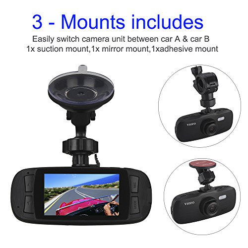 Blueskysea VIOFO G1W-S HD 1080P Super Capacitor Novatek96650 Sony IMX323 Car Dash Cam Camera DVR 2.7 Inch LCD Screen 145 Degree Wide Angle G-Sensor (G1W-S w/ GPS)