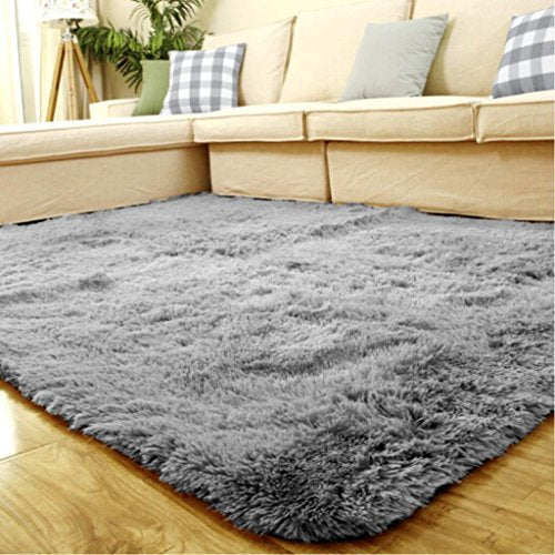 ACTCUT Super Soft Indoor Modern Shag Area Silky Smooth Rugs Fluffy Rugs Anti-Skid Shaggy Area Rug Dining Room Home Bedroom Carpet Floor Mat 5.3' x 7.3' (160cm X 200cm)