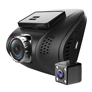 Ampulla Cruiser Dual Dash Cam, Super HD 1296P Front & 720P Rear Dash Cam 170°& 160°Ultra Wide Angle Dashboard Camera G-Sensor WDR LDWS & 32GB Card Included
