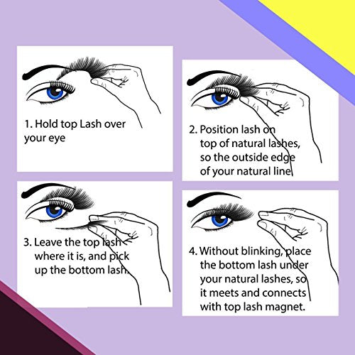 VASSOUL Dual Magnetic Eyelashes 0.2mm Ultra Thin Magnet Lightweight & Easy to Wear Best 3D Reusable Eyelashes Extensions (4pcs)