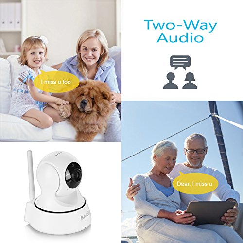 SANNCE Wifi 720P IP Camera, Home Security Wireless IP Camera with Motion Detection and Two-Way Audio Pan/Tilt Night Vision Baby Monitor (White)