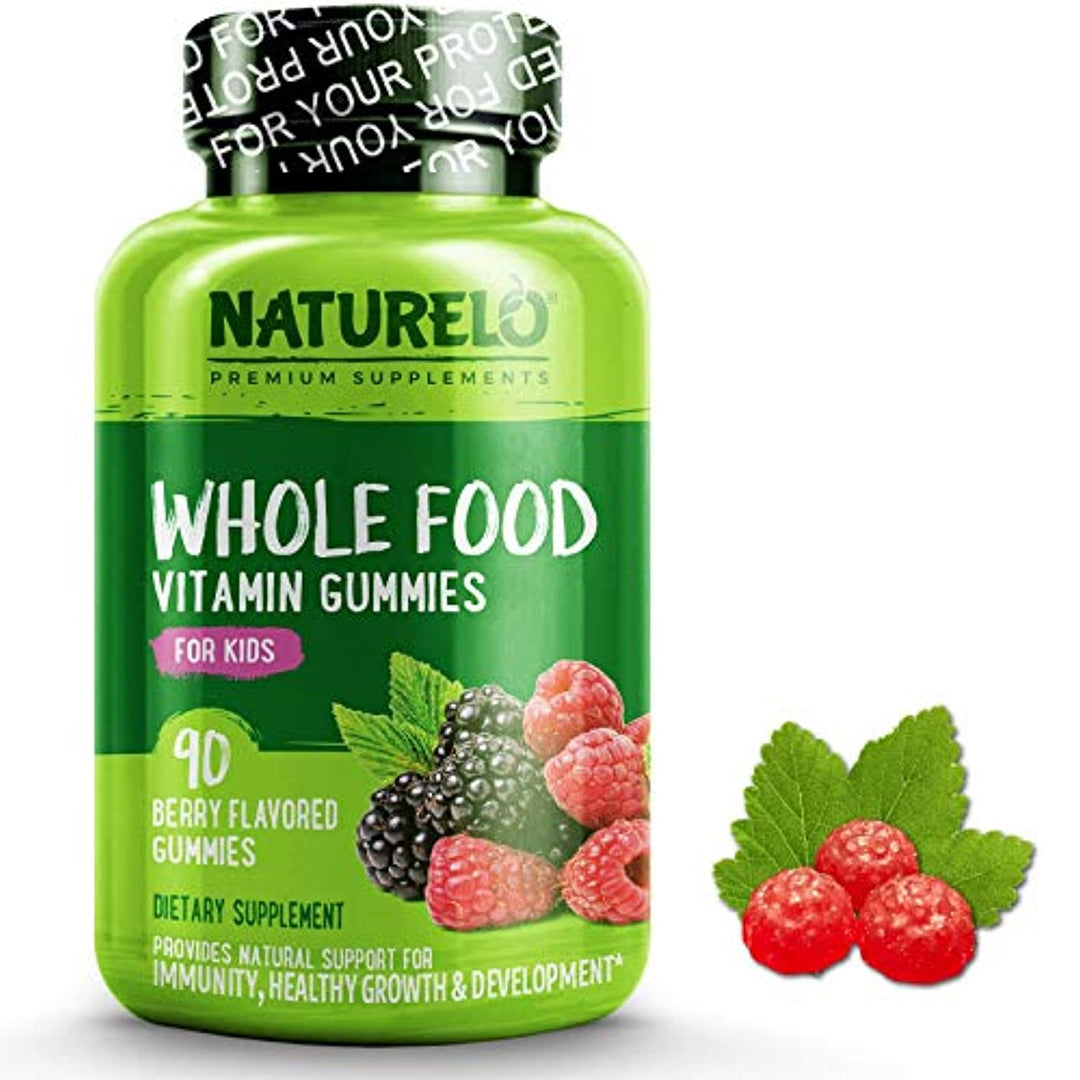 NATURELO Whole Food Vitamin Gummies for Kids - Best Chewable Gummy Multivitamin for Children - New & Improved Flavor - Non-GMO - All Natural Vitamins, Minerals - 90 Vegan Gummies