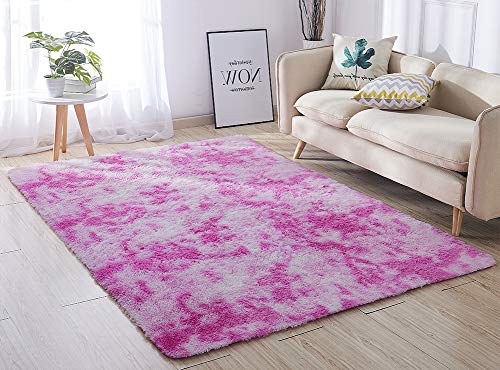 ACTCUT Super Soft Indoor Modern Shag Area Silky Smooth Rugs Fluffy Rugs Anti-Skid Shaggy Area Rug Dining Room Home Bedroom Carpet Floor Mat 5.3' x 7.3' (160cm X 200cm)