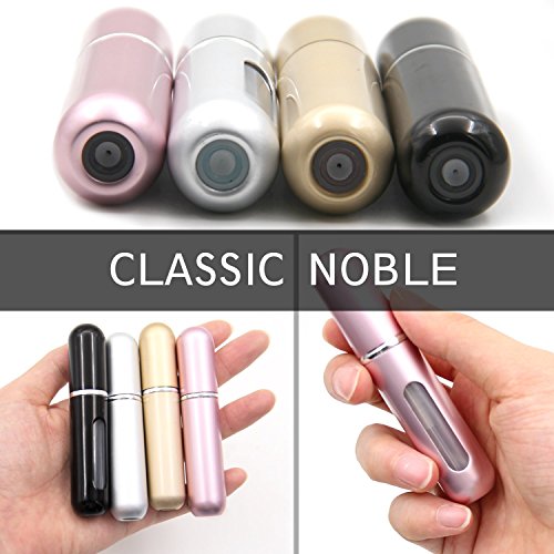 Emango 4Pack 5ml Mini Portable Travel Refillable Perfume Atomizer Bottle For Spray Scent Pump Case Empty Perfume Cosmetic Containers