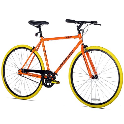 Takara Sugiyama Flat Bar Fixie Bike, Orange/Yellow,  54cm Frame