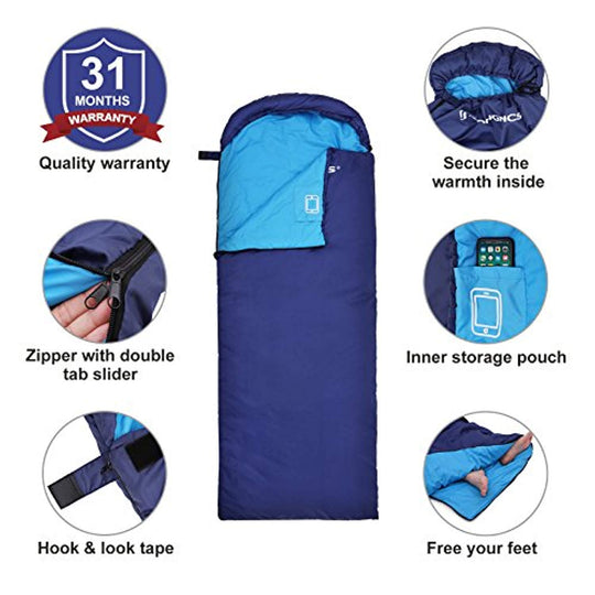 SONGMICS Sleeping Bag with Hood Compression Sack