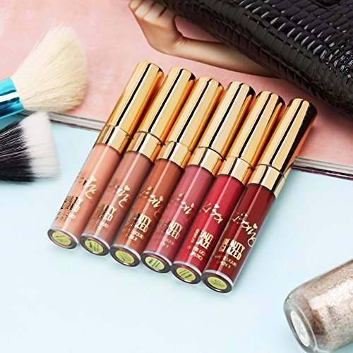 BEAUTY GLAZED 6pcs/Set Liquid Lip Gloss Professional Lip Makeup Tool Velvet Matte Moisturizing Hydrating Nutritious Lipstick Kit