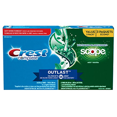 Crest Complete Whitening Plus Scope Toothpaste Value Pack Of 3, Minty Fresh