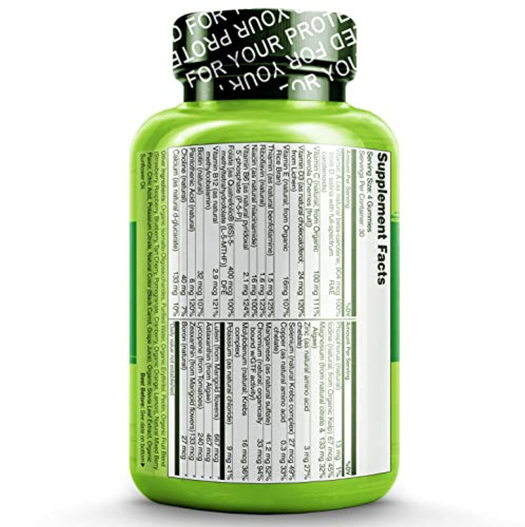 NATURELO Whole Food Vitamin Gummies for Adults - Chewable Gummy Multivitamin for Men & Women - New & Improved Flavor - 120 Vegan Gummies