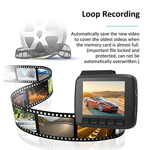 2.4 "Car Dash Cam, 4K Dash Camera, 150 Degree Wide Angle Car Camera with GPS, WiFi, G-Sensor, Loop Recording, Parking Monitoring, Motion Detection etc