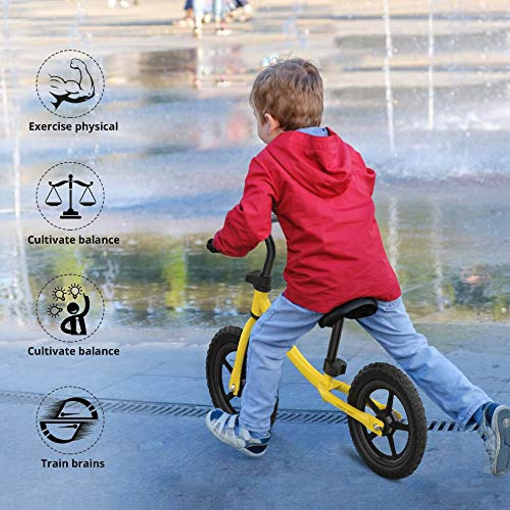 TRIPLE TREE Balance Bike for Toddlers and Kids, Kids Training Bicycle with Inflation-Free EVA Tires, Adjustable Handlebar and Seat for Toddlers 2 Years to 5 Years, Yellow Color