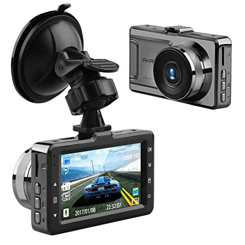 Dash Cam with Full HD 1080P, 170 Degree Super Wide Angle Cameras for Cars, 3.0" TFT Display, G-Sensor, Night Vision, WDR, Loop Recording