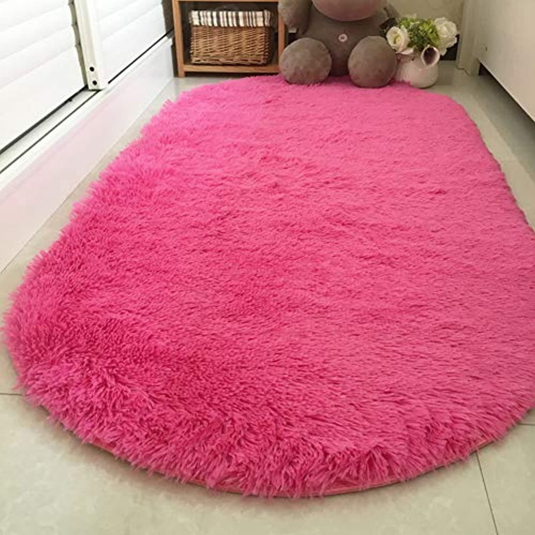 Noahas Ultra Soft 4.5cm Velvet Bedroom Rugs Kids Room Carpet Modern Shaggy Area Rugs Home Decor 2.6' X 5.3' (Hot Pink)