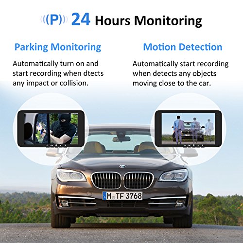 4.0" Car Dash Cam, Full HD 1080P Dash Camera, Front + VGA Rear 290 Degree Super Wide Angle Dashboard Camera with G-Sensor, Loop Recording, Parking Monitoring, Motion Detection etc