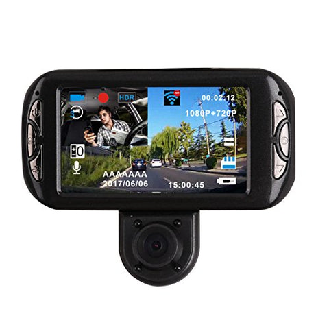 Dual Dash Cam with GPS ,BLUEPUPILE 3.0 inch Dual Camera .1080P SOS Loop Recording ,HDR , Gravity sensor,Support 64G