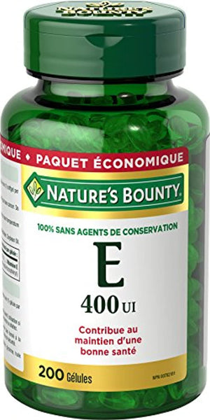 Nature's Bounty Vitamin E Pills and Supplement, Helps Maintain Health, 400iu, 200 Softgels