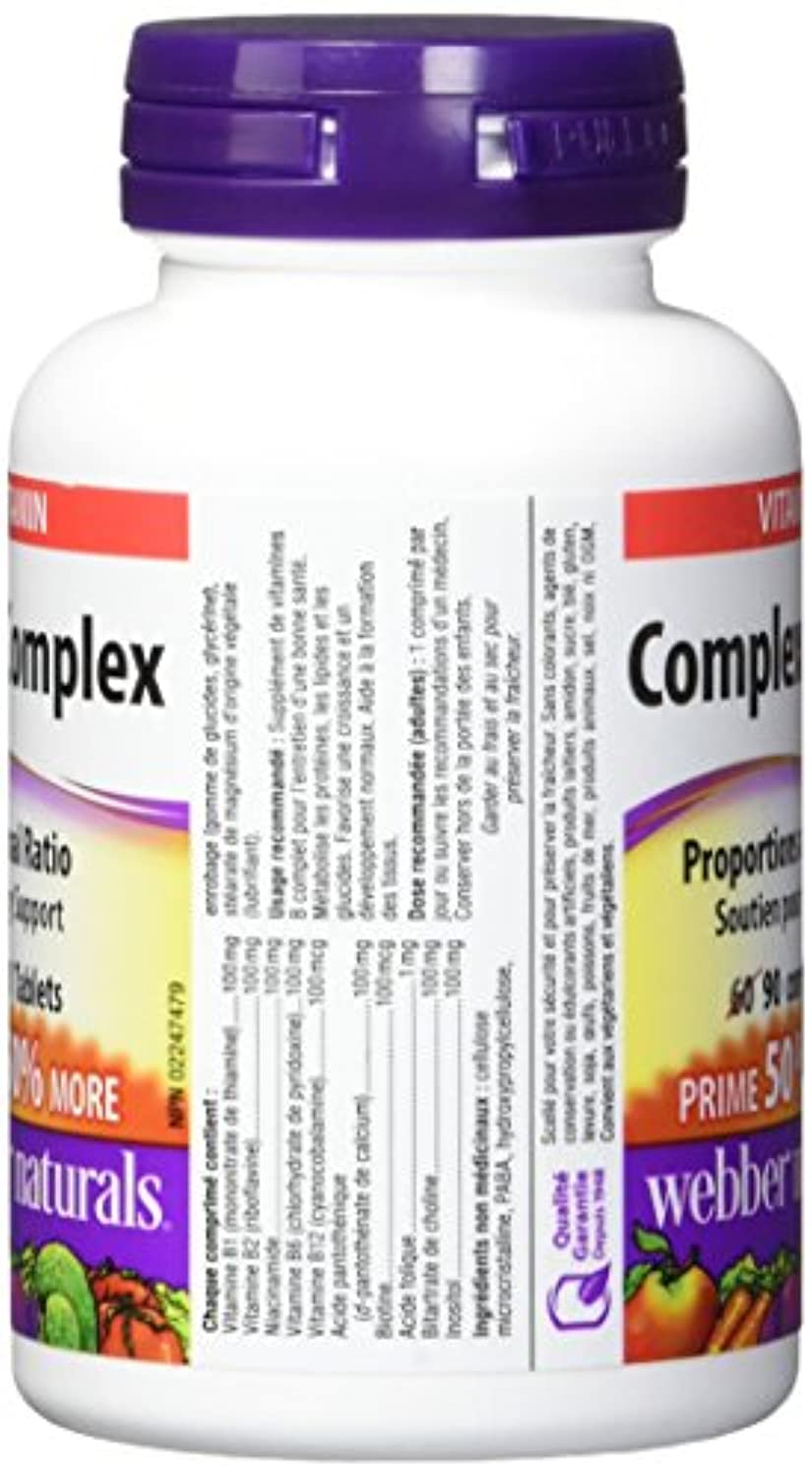 Webber Naturals Vitamin B100 Complex Tablet, 100mg