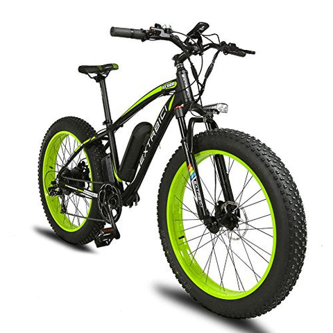 VTSP XF660 Fat Tire Ebike Snow Bike Mountain Bike For Man with Motor 1000W 48V 16AH Samsung Lithium Battery Shimano 7 Speeds System 4.0 inch Fat Tire Suspension Fork Dual Disc Brakes High quality gift For Man