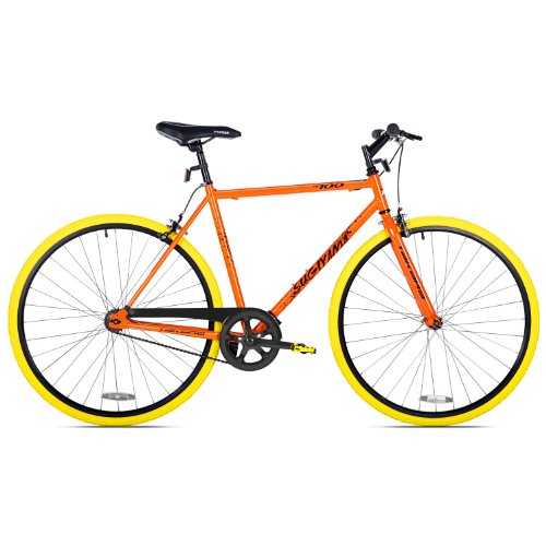 Takara Sugiyama Flat Bar Fixie Bike, Orange/Yellow,  54cm Frame