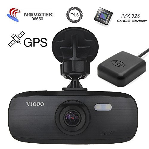 Blueskysea VIOFO G1W-S HD 1080P Super Capacitor Novatek96650 Sony IMX323 Car Dash Cam Camera DVR 2.7 Inch LCD Screen 145 Degree Wide Angle G-Sensor (G1W-S w/ GPS)