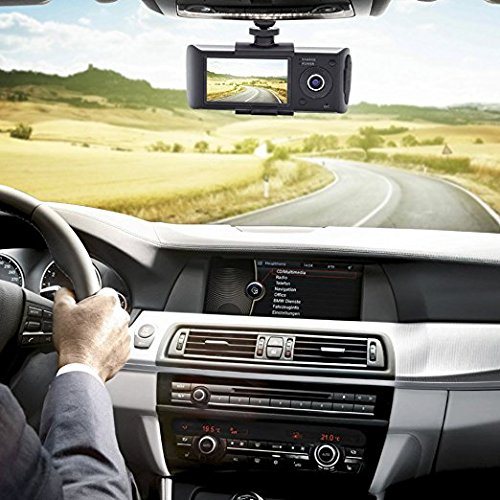 Accfly 2.7" High Definition Dash Cam LCD Car Camcorder DVR Video Recorder Dash-Cam Dual Camera Front Driving Recorder Car DVR GPS Logger G-Sensor