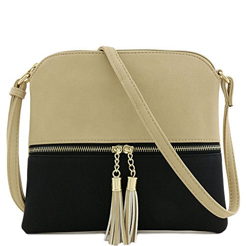 Lightweight Medium Crossbody Bag with Tassel