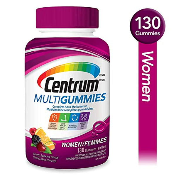 Centrum Women MultiGummies (130 Count, Cherry, Berry, Orange Flavor) Multivitamin Gummies