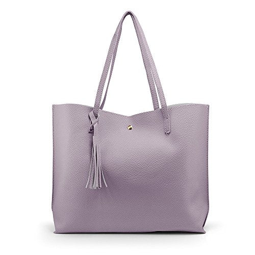 Women Large Tote Bag - Tassels Faux Leather Shoulder Handbags, Fashion Ladies Purses Satchel Messenger Bags