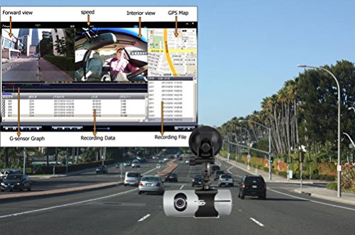 Accfly 2.7" High Definition Dash Cam LCD Car Camcorder DVR Video Recorder Dash-Cam Dual Camera Front Driving Recorder Car DVR GPS Logger G-Sensor
