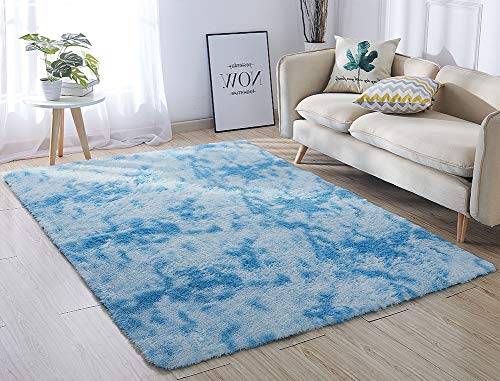 ACTCUT Super Soft Indoor Modern Shag Area Silky Smooth Rugs Fluffy Rugs Anti-Skid Shaggy Area Rug Dining Room Home Bedroom Carpet Floor Mat 5.3' x 7.3' (160cm X 200cm)