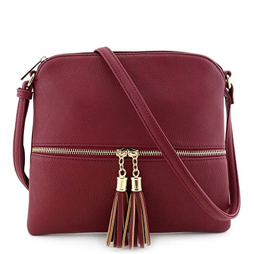 Lightweight Medium Crossbody Bag with Tassel