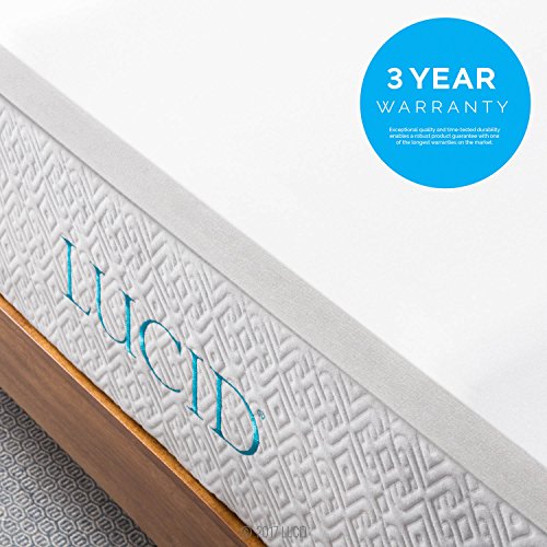 LUCID 2 Inch Foam Mattress Topper 3-Year Warranty - Full XL