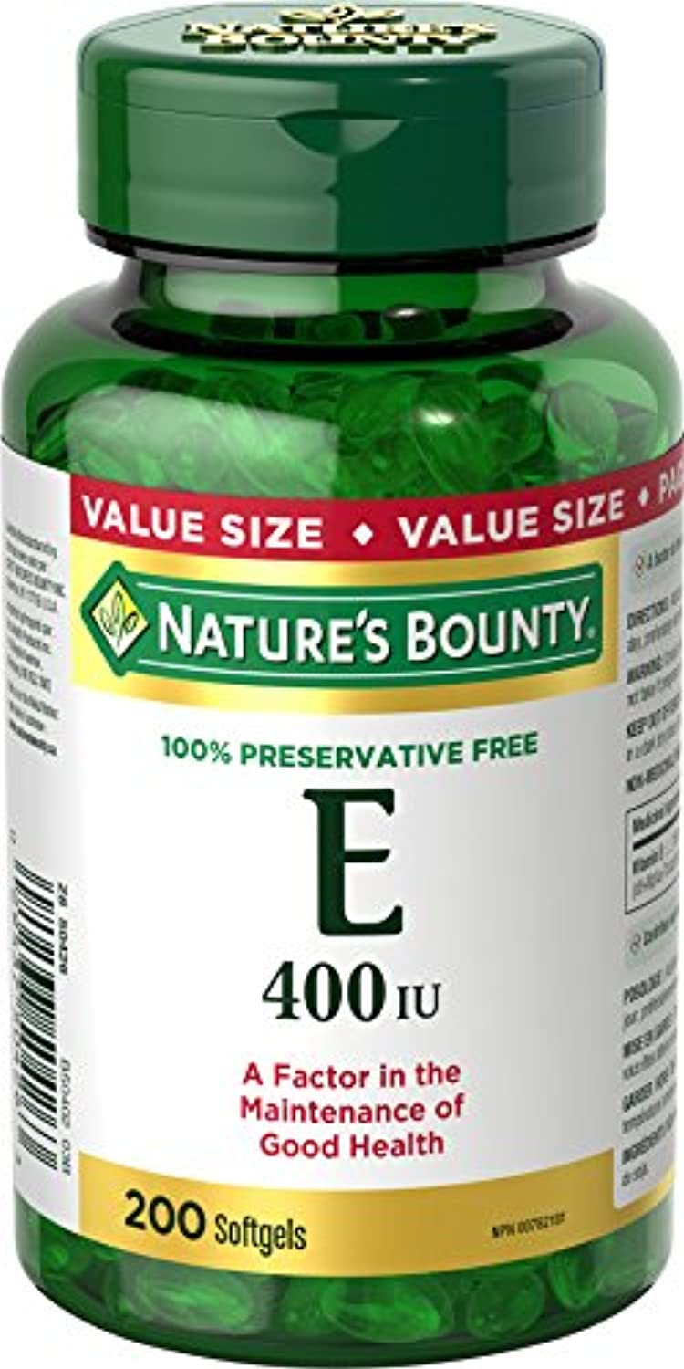 Nature's Bounty Vitamin E Pills and Supplement, Helps Maintain Health, 400iu, 200 Softgels