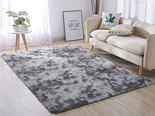 ACTCUT Super Soft Indoor Modern Shag Area Silky Smooth Rugs Fluffy Rugs Anti-Skid Shaggy Area Rug Dining Room Home Bedroom Carpet Floor Mat 5.3' x 7.3' (160cm X 200cm)