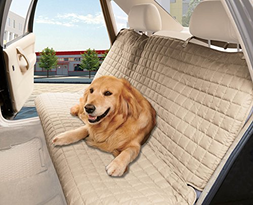 Elegant Comfort Waterproof Premium Quality Bench Car Seat Protector Cover (Entire Rear Seat) for Pets, Black