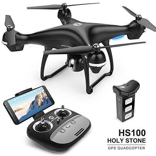 Holy Stone GPS FPV RC Drone HS100 with Camera Live Video and GPS Return Home Quadcopter with Adjustable Wide-Angle 720P HD WIFI Camera- Follow Me, Altitude Hold, Intelligent Battery, Long Control Distance