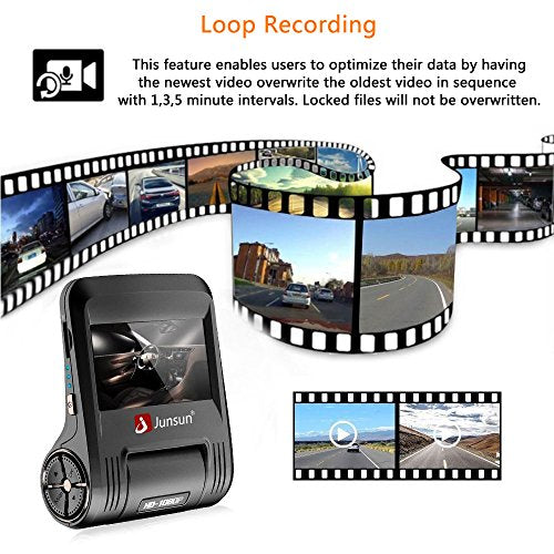 Car Dash Cam 2.45 inch LCD Full HD 1080P 170 Degree Wide Angle Dashboard Camera Recorder with WIFI Video Sensor, G-Sensor, WDR, Loop Recording