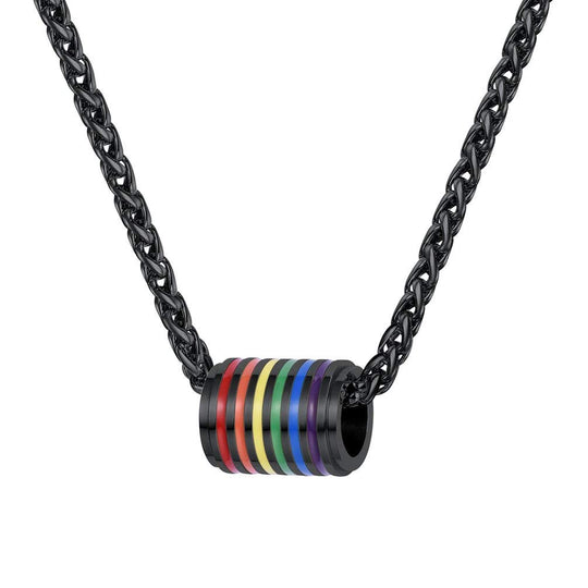 PROSTEEL Gay Pride Necklace,Rainbow,LGBT Jewelry,Love Wins,Equality Necklace,Inspirational Jewelry,Friendship Necklaces,Gift for Him