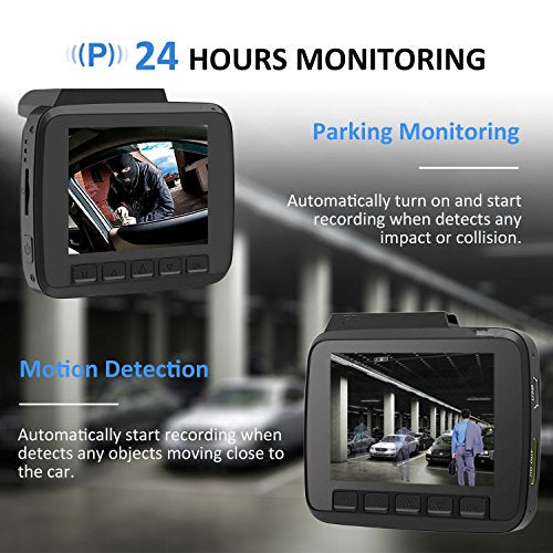 2.4 "Car Dash Cam, 4K Dash Camera, 150 Degree Wide Angle Car Camera with GPS, WiFi, G-Sensor, Loop Recording, Parking Monitoring, Motion Detection etc