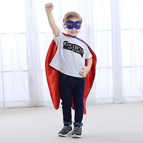 Double-Sided Statin Heros Dress Up Costumes Children Capes (masks included)