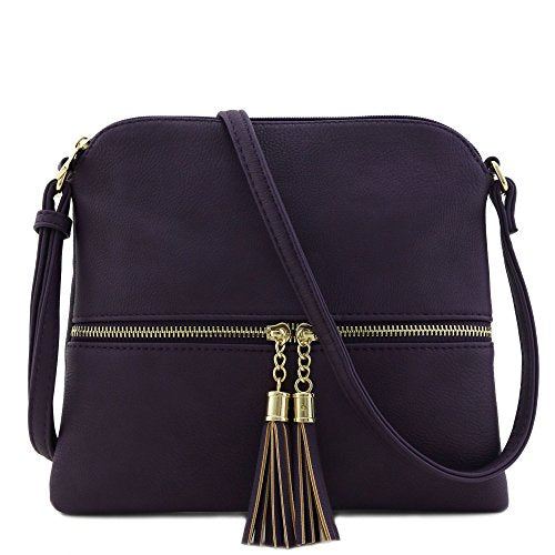 Lightweight Medium Crossbody Bag with Tassel