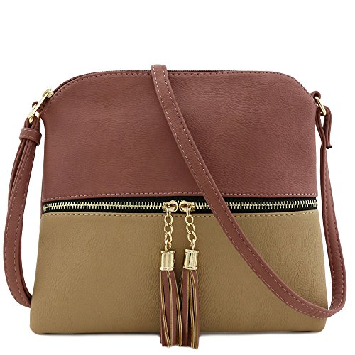 Lightweight Medium Crossbody Bag with Tassel