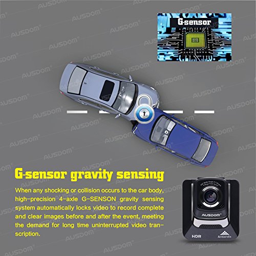 AUSDOM AD282 2.4” 1296p HD Dash Cam Car Dvr, Dashboard Camera with G-Sensor, Parking Mode, Loop recording,Night Vision (16gb card included)