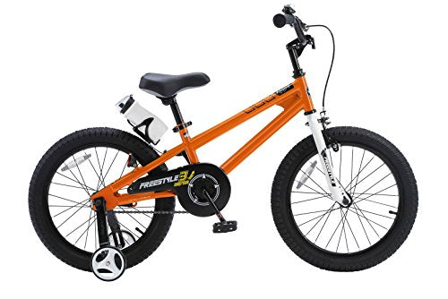 RoyalBaby BMX Freestyle Kids Bike, Boy's Bikes and Girl's Bikes with training wheels, Gifts for children, 16 inch wheels, White