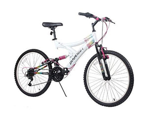 Dynacraft Women's 24-Inch 21 Speed Rip Curl Bike, 17-Inch/One Size, White/Black/Pink