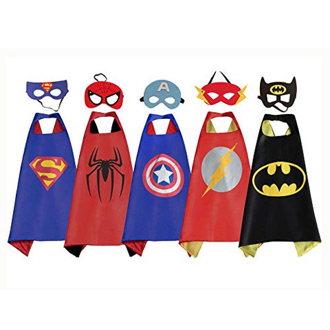 Heros Costumes 5 Satin Capes with Felt Masks