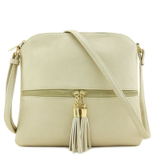 Lightweight Medium Crossbody Bag with Tassel